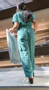Mall Baddie in Jumpsuit Walking Up The Stairs