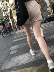 Cute Young Girl in Shorts Street And Subway Candid Gallery