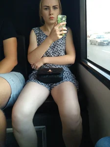 Girl in Shorts Bus Creepshot - Busted