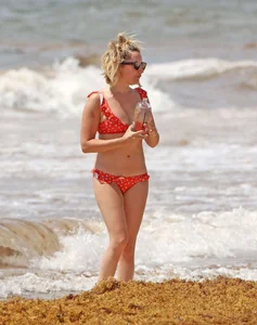 Ashley Tisdale in red bikini at a beach in Mexico