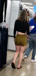 Thin short shorts college slut