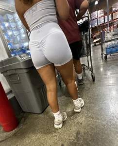 Latina with scrunch shorts