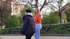 Gorgeous and sexy girl in leggings