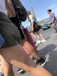 Hot Girl In Shorts Street Crosswalk Creepshots Gallery - Closeups of Her Gorgeous Legs