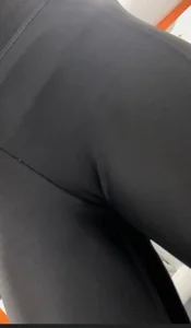 Crotch Low Angle Closeup of a Girl in Yoga Pants