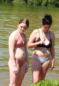 2 bikini babes at the lake