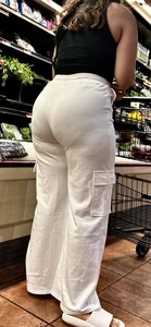 Brunette solid glutes in white bottoms‼️