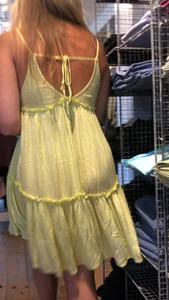 Yellow sun dress see thru thong