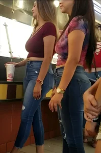 2 babes in jeans get capped!