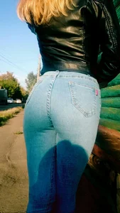 Hot and firm booty in tight jeans