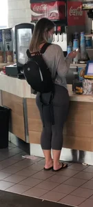 Blondie with a tight bubble butt in leggings (OC)