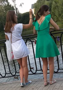 Girls in Cute Dresses in the Countryside - in the Woods and on the Bridge