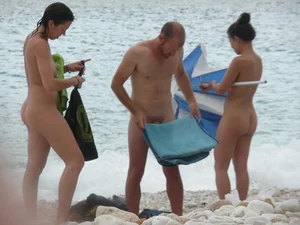 Nude beach and topless girls