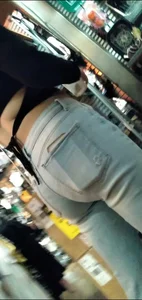 Juicy teen ass in jeans (VPL)
