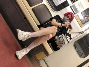 Cute Candid Teen With Red Hair in a Skirt Subway Creepshots Gallery
