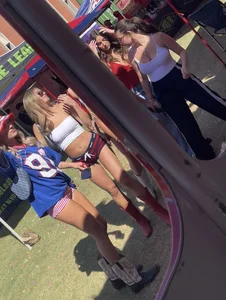 Hot college girls at football game (cheeks everywhere)
