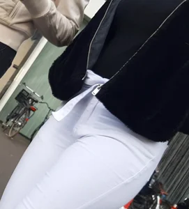 Tight little teen ass in white jeans