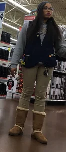 Black Walmart employee with a nice booty in tight jeans