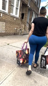 Huge ass bbl latina vpl blue leggings