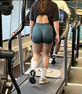 Triple catch: jiggly gym asses on treadmills