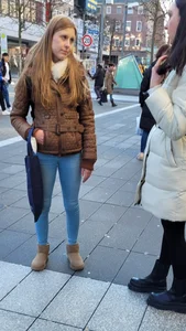 Street creepshots of girls in tight jeans and pants on a cold day