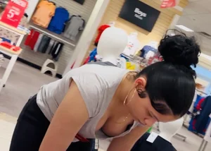 Quick cap amazing tits and deep cleavage bonus cheeks OC