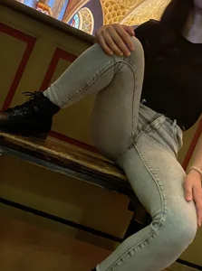 Girl in Tight Jeans With Sexy Legs And Butt at a Museum Creepshots Gallery