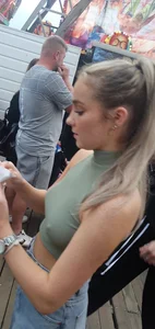 Blonde with nipples on display