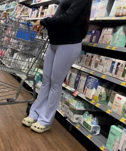 Sexy  preggo Latina (purple leggings)
