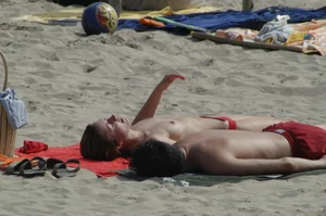 Sexy mature girls on Vilanova topless beach