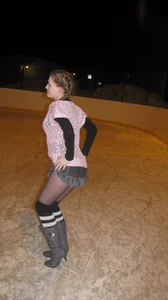 Teen on an Ice Rink in a Short Skirt Creepshot