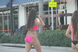 Sexy Florida beach bikini girls, some topless