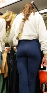 Very Cute Girl with Nice Body in Tight Blue Leggings with VTL
