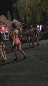 Party girls in bikinis, thongs and swimsuits