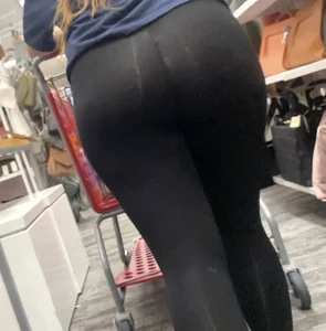 Sexy PAWG in cheap, see-through leggings and sandals (Perfect Jiggle)