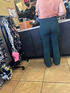 Wedged up work pants blonde milf