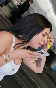 Megapost: Beautiful M.E in ALL white outfit vaping. (GIF)