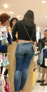 Hot Booty in Tight Blue Jeans and a Top