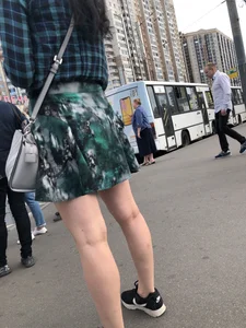 Teen in a Skirt - Cute Skinny Legs Creepshots