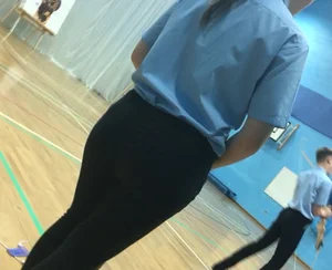 Skinny teens wearing skirts and tight pants