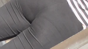 Strawberry blonde cutie showing stomach and in leggings