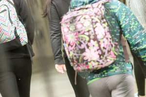Sexy college babe walking in leggings with a nice ass