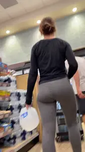 Butterface with Tight Gray Leggings