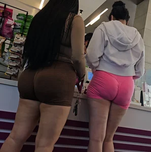 Two girls in shorts