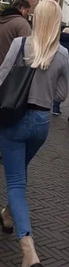 Blonde girl with a good booty