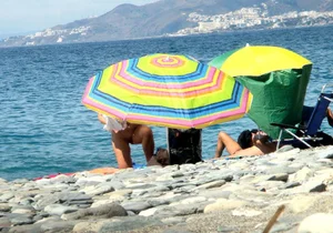 Nude beach and topless girls
