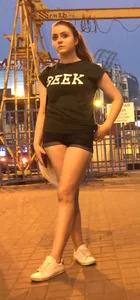 Girl in Denim Mini Shorts with Great Legs City Bus Stop Candid