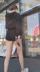 Teen butt in nike pro spandex shorts