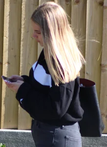 Cute Teen Squeezed Into Some Tight Grey Jeans