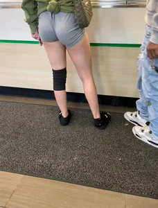 Petite tight Latina with wedgie in spandex